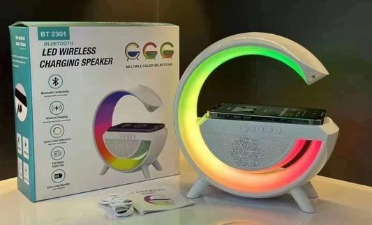 Parlante Led y Cargador Inalambrico